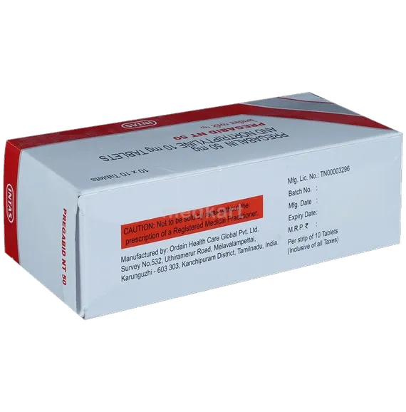pregabid nt 50mg tablet 10's